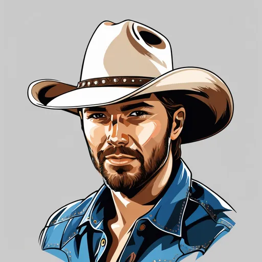 Prompt: cowboy with cowboy hat, transparent background