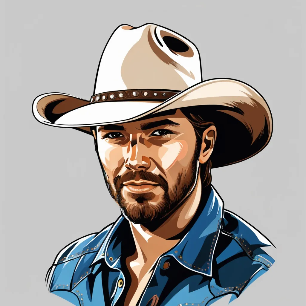 Prompt: cowboy with cowboy hat, transparent background