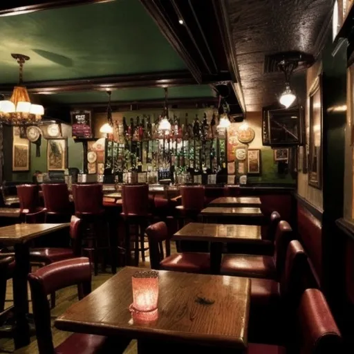 Prompt: romantic Irish pub