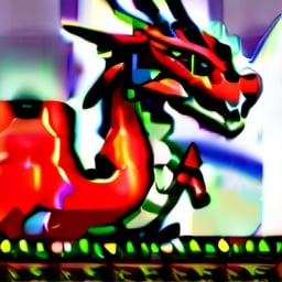 Prompt: boss red dragon sprite for a videogame