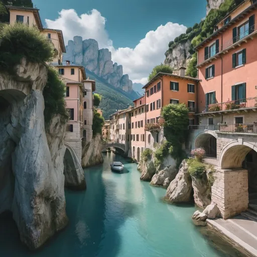 Prompt: A surreal scenery in italy