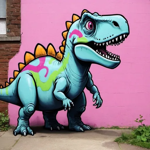 Prompt: Graffiti on a Dino 