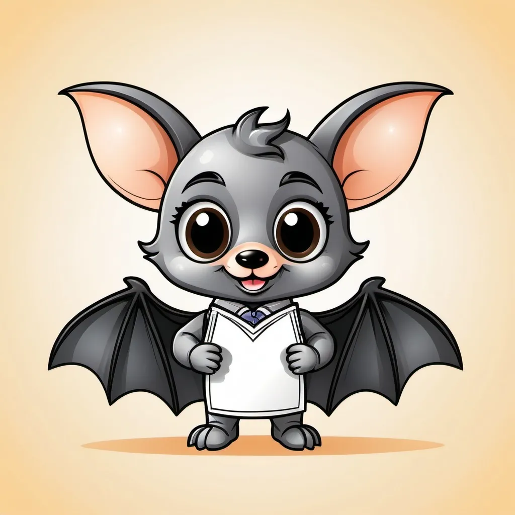 Prompt: a clipart style bat mascot, cute, friendly, wants you to write