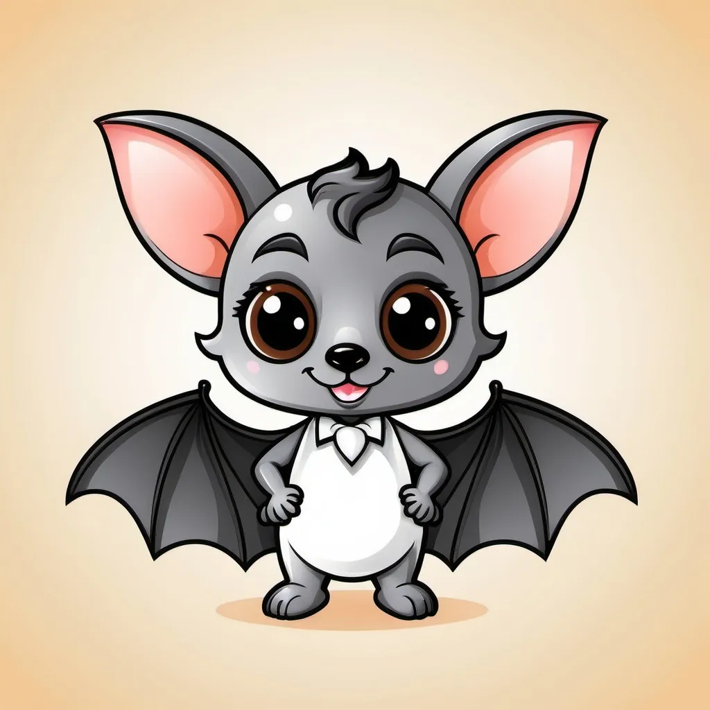 Prompt: a clipart style bat mascot, cute, friendly, 