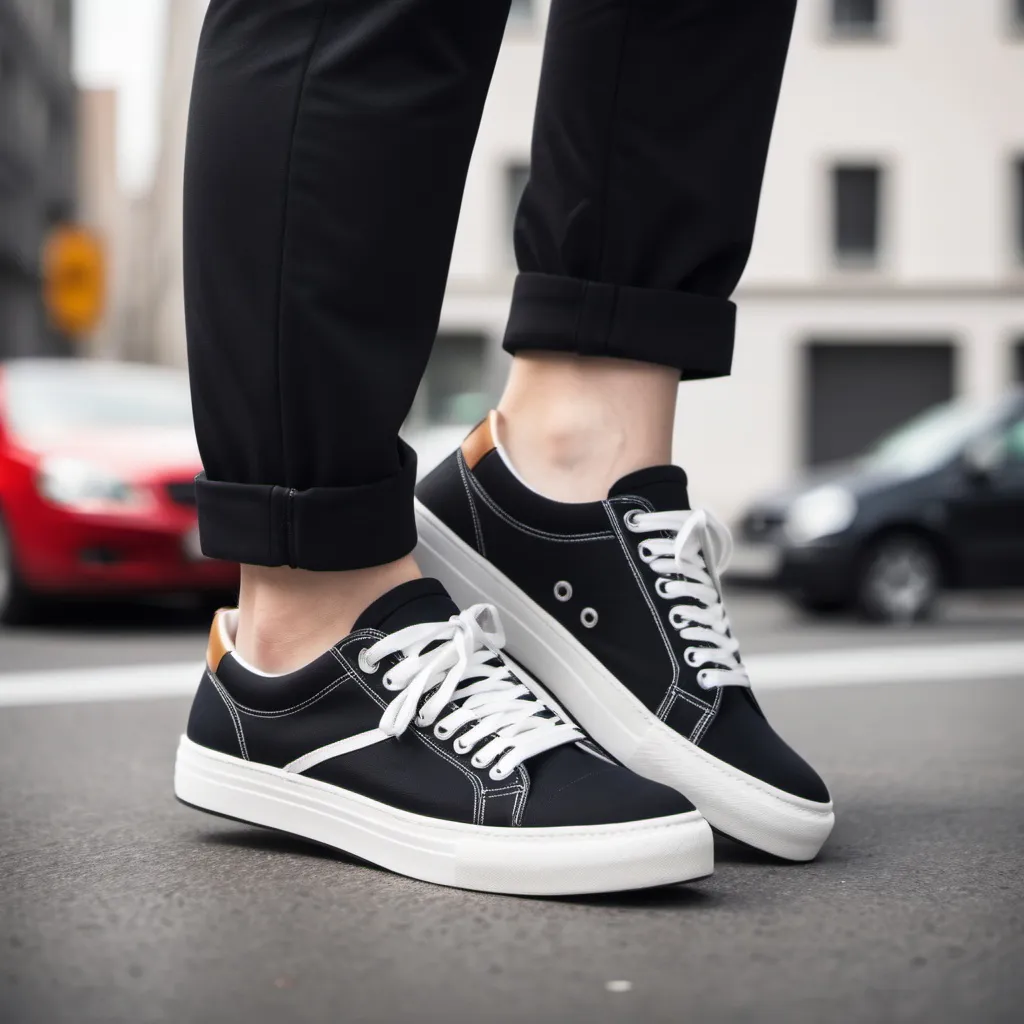 Prompt: A pair of stylish sneakers suitable for casual wear., professional product shot