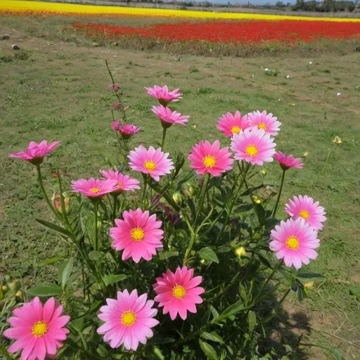 Prompt: Flores  no campo