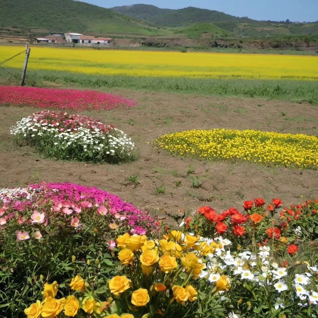 Prompt: Flores  no campo