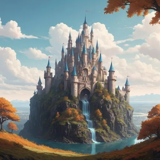 Prompt: Give me a horizon with fantasy castle