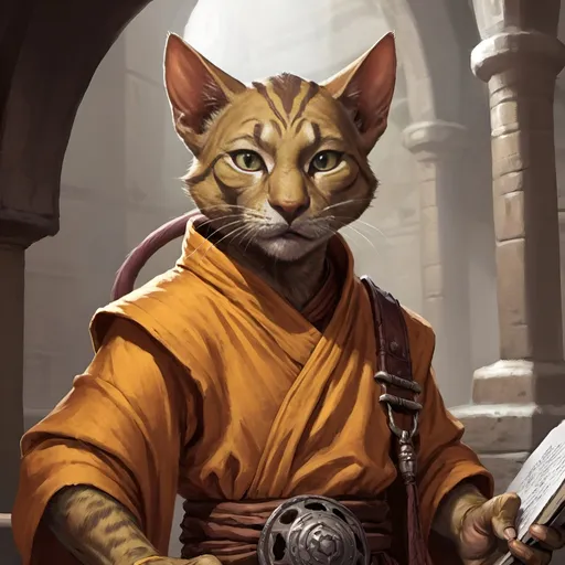 Prompt: Tabaxi, Monk, Dungeons and Dragons, Fantasy