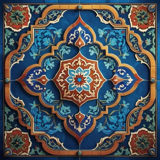 Prompt: Azul board game withe persian style like tiling in isfahan