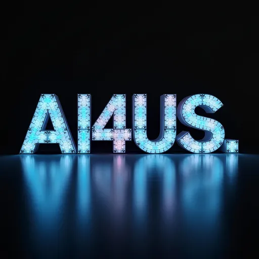 Prompt: AI4US spelled out in robot AI print that lights up representing Artificial Intelligence for the people