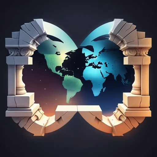 Prompt: Remove the pillars and world to create a background image