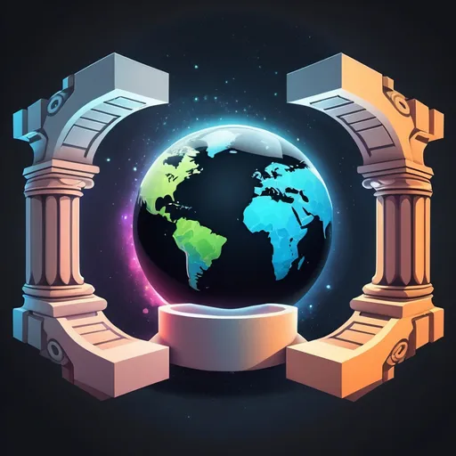 Prompt: Remove the pillars and world to create a background image