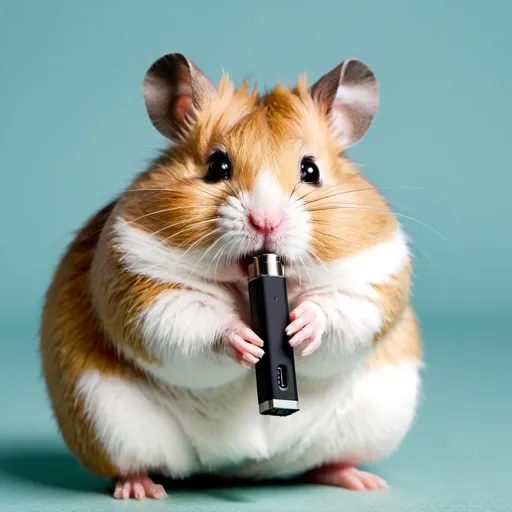 Prompt: Create a hamster vaping a juul