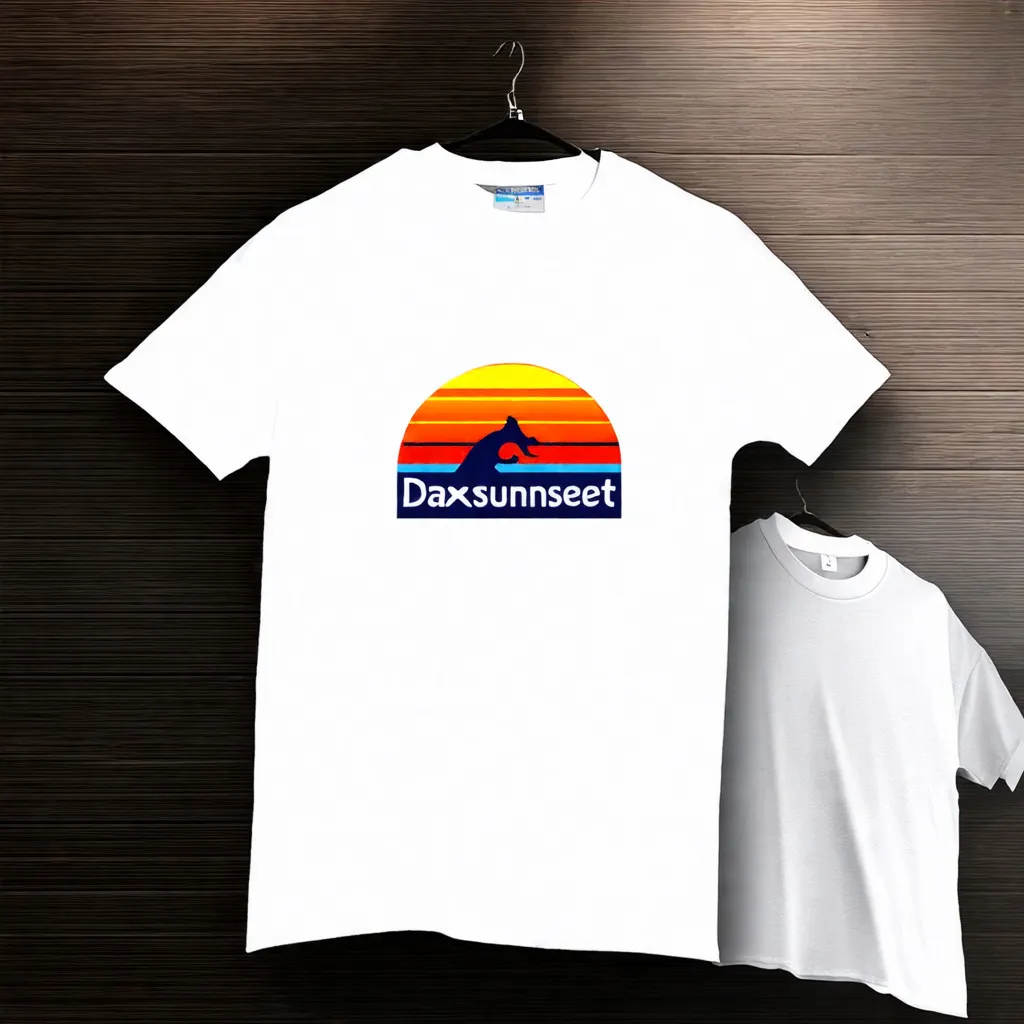 Prompt: Design a t-shirt with a logo daxsunset 