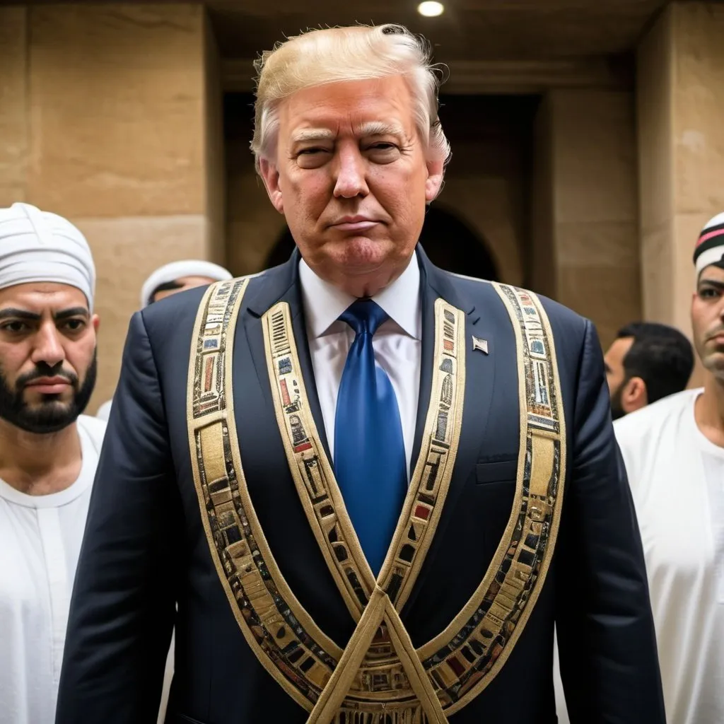 Prompt: trump wearing egyptian clothes