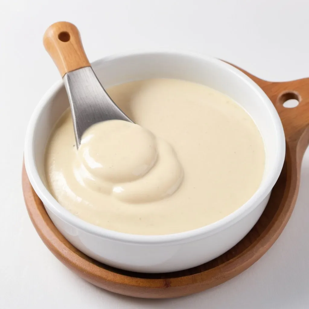 Prompt: White creamy sause