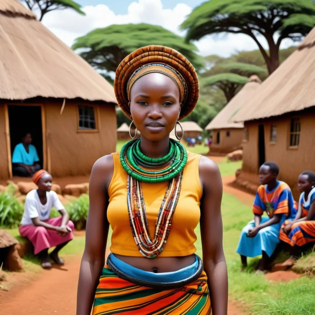 Prompt: 





"A beautiful representation of the Kalenjin heritage in an African village setting. Show elements like traditional Kalenjin attire, a warm, community-centric environment with people gathered together, lush green landscapes, and traditional huts. Include symbols of unity, strength, and respect for nature, evoking a sense of cultural pride and deep-rooted values."


