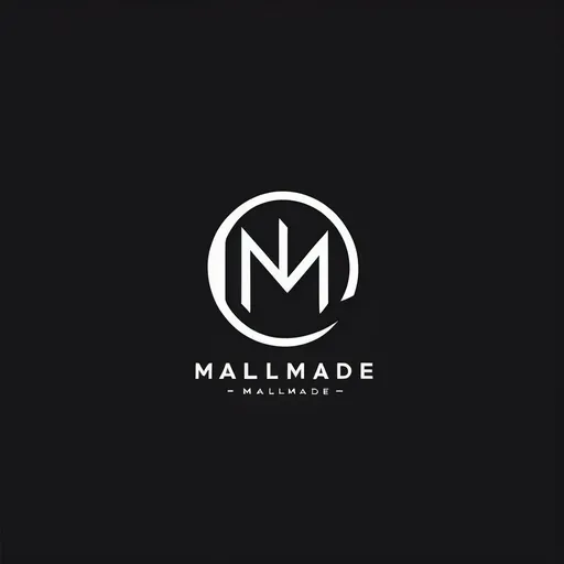 Prompt: Minimalist logo design with text MallMade, clean lines, modern aesthetic, monochrome color scheme, sleek and professional.