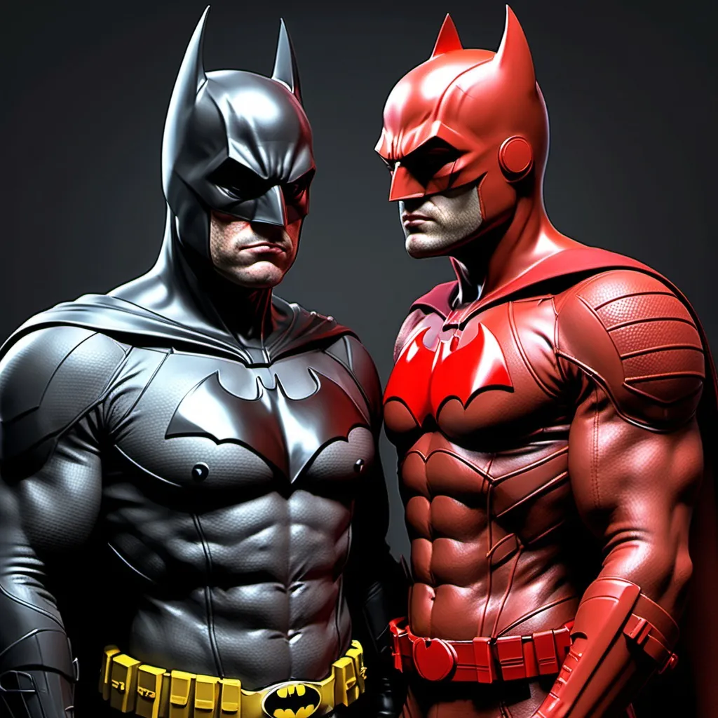 Prompt: batman and daredevil suit mixed
