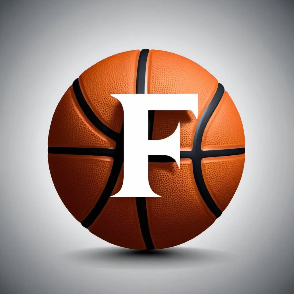 Prompt: letter F inside a basketball silhouette