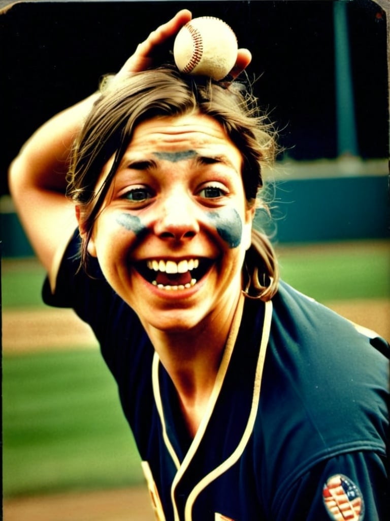 Prompt: Highly detailed vintage photograph of a baseball pitcher, throwing, pitching, american realism, throwing baseball, vintage style, old photo professional, detailed eyes, detailed digital painting, baseball card, american realism, vintage, professional, digital painting, highly detailed, atmospheric lighting