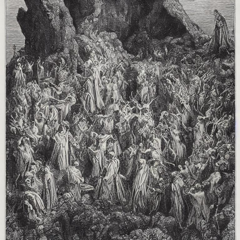 Prompt: dantes purgatory, by gustav dore, The Divine Comedy: Purgatory 5
