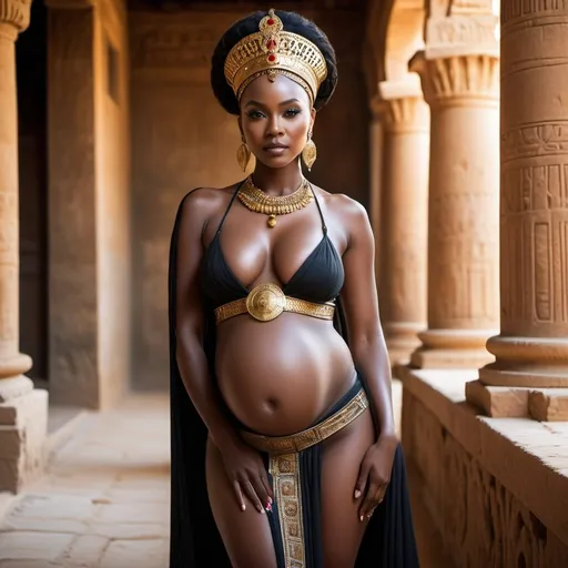 Prompt: DARK SKINNED AFRICAN pregnant captive concubine dressed in hot ancient short skimpy thong, HUGE BOOSOM detailed face, (kissing  black muscled king no shirt) 
FACING CAMERA, backless dress, 8k UHD, DSLR, high quality, hard lighting, film grain, Fujifilm XT3, detailed skin:1.2, ancient Greek, detailed eyes, professional, realistic, full-body shot, glamorous, hot, actress, specific dress design, ancient setting, 