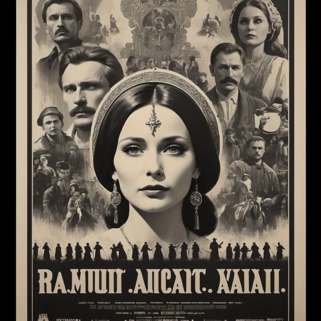 Prompt: there is a festival movie poster, a3 scale, monocrome tone, stylish, looks like old russian posters