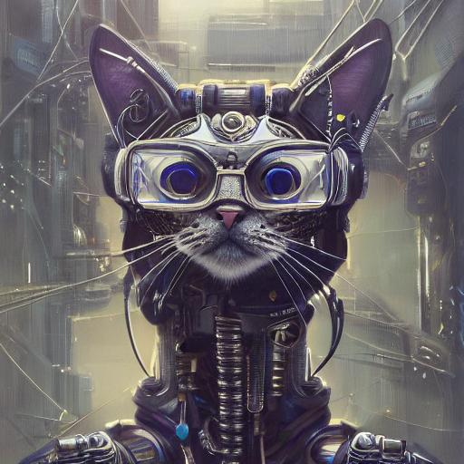 Prompt: Portrait of {Futuristic Cyberpunk Cat} with intricate details and with cute face, {Warhammer 40000}, perfect composition, hyperrealist, super detailed, 8k, high quality, trending art, neon light, trending on artstation, sharp focus, studio photo, intricate details, highly detailed, by Greg Rutkowski, by John Howe