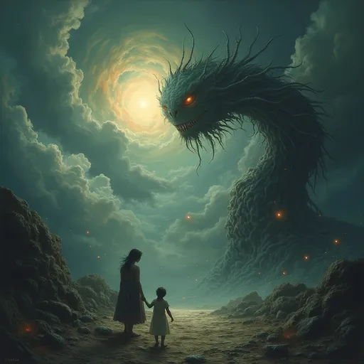 Prompt: Je me souviens du mouvement hésitant de mes rêves - surréalisme, atmosphère onirique, hautement détaillé, détails fins et 