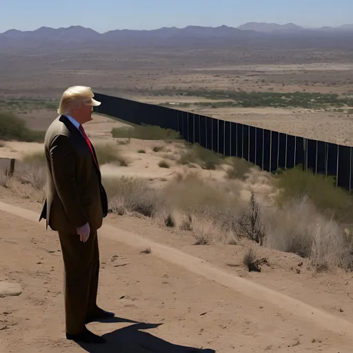 Prompt: donald trump guarding the border