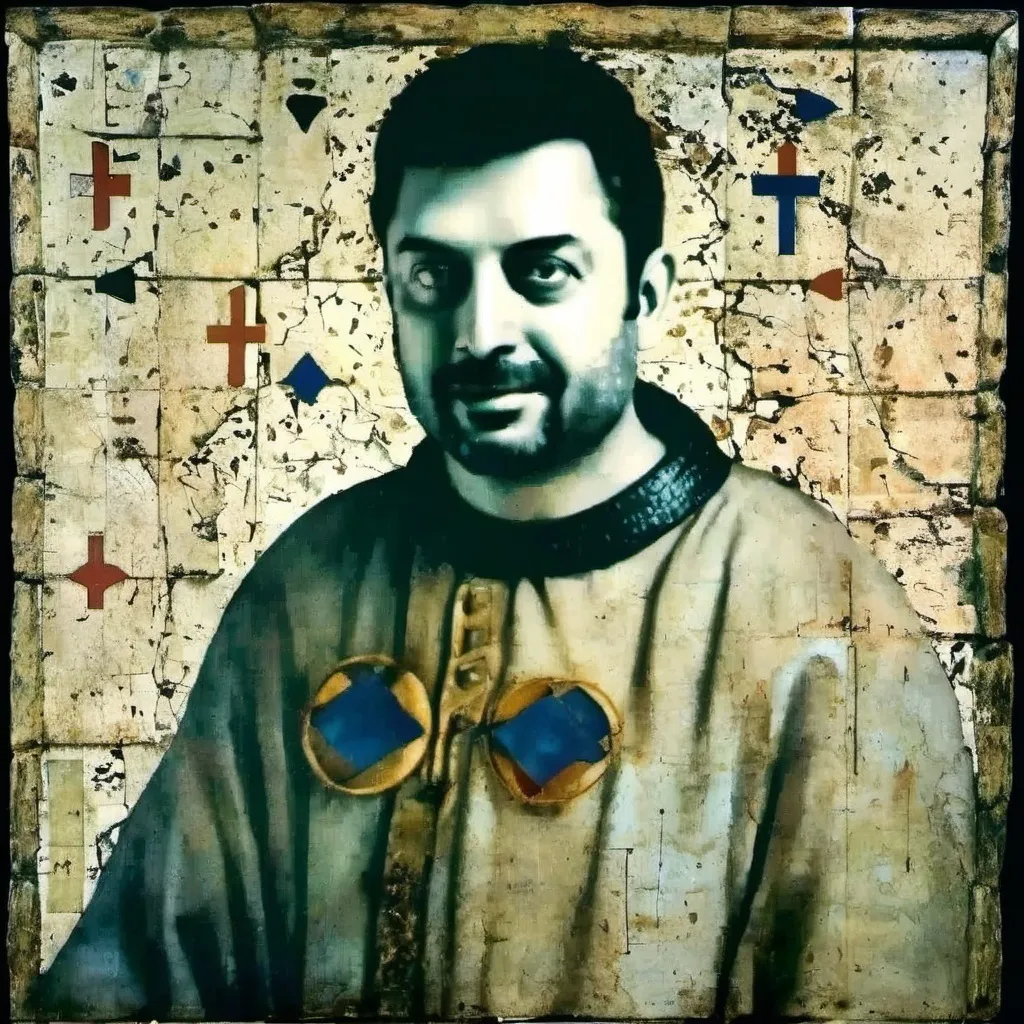 Prompt: Piero della Francesca style man . Renaissance, fresco, mathematical, religious