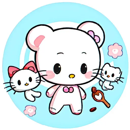 Prompt: A mixture of hello kitty and cinnamoroll