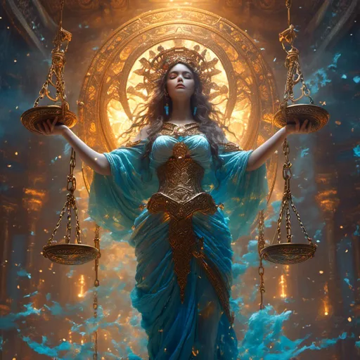Prompt: <mymodel>High-quality full body of Lady Justice holding scales of justice, midjourney style, vibrant colors, intricate details in the background, ancient goddess, sacred symbols, mystical atmosphere, flowing hair, captivating eyes, ethereal lighting, aura around head, detailed facial features, mystical, intense gaze, professional, atmospheric lighting