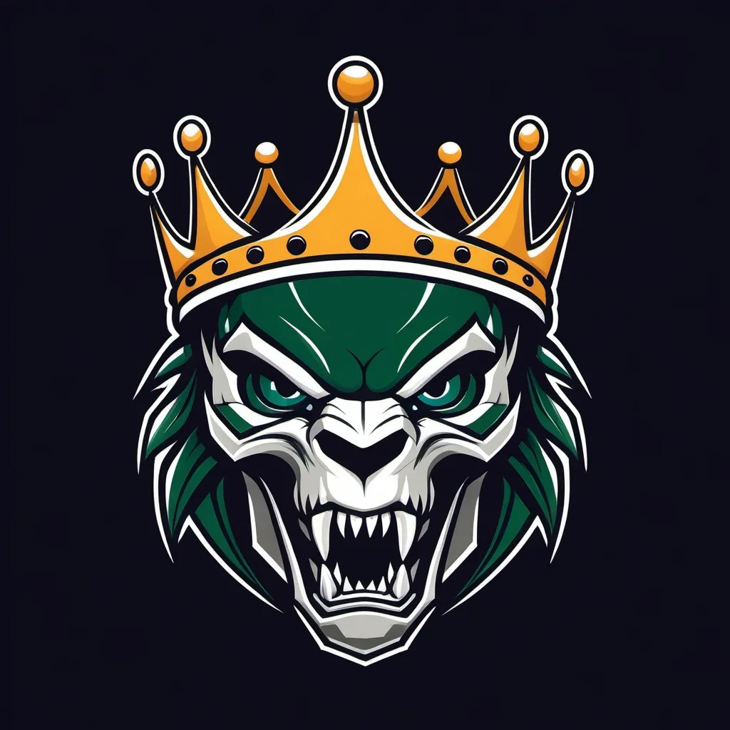 Prompt: Football crown logo simple predator