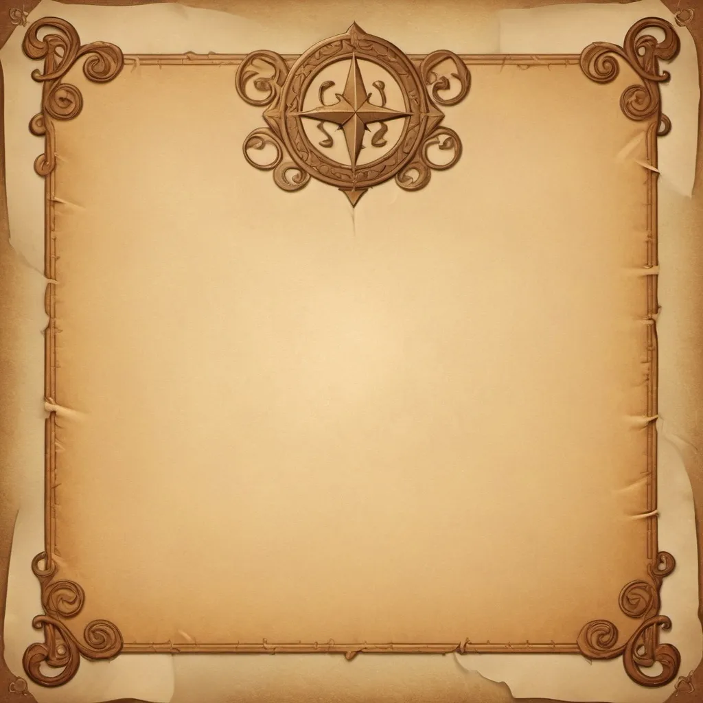 Prompt: A blank parchment notice background with a Wandering Caravan sigil in the bottom corners