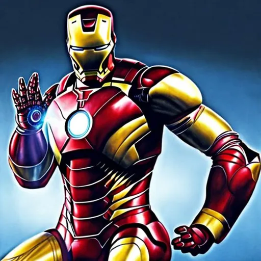 Prompt: Michael jordan in iron man costume when we see the of michael