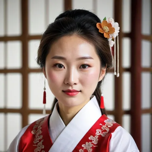 Prompt: korean lady in traditional costume

