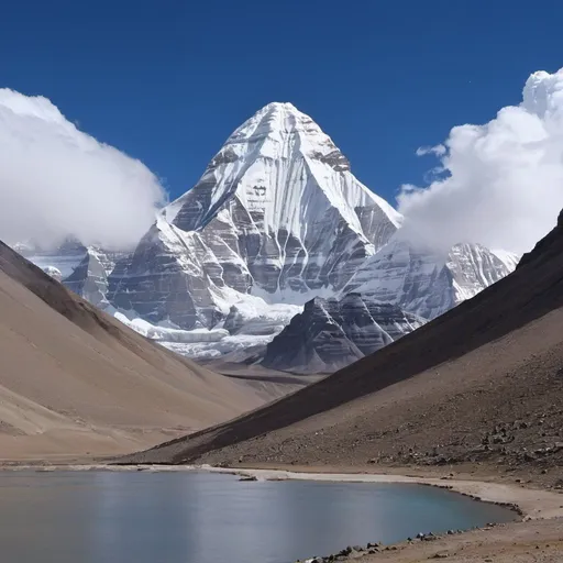 Prompt: create a uhD quality image of mount Kailash suitable for using as an walpaper

