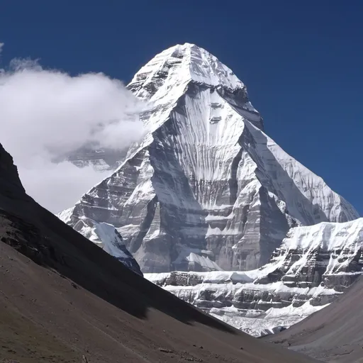Prompt: create a uhD quality image of mount Kailash suitable for using as an walpaper

