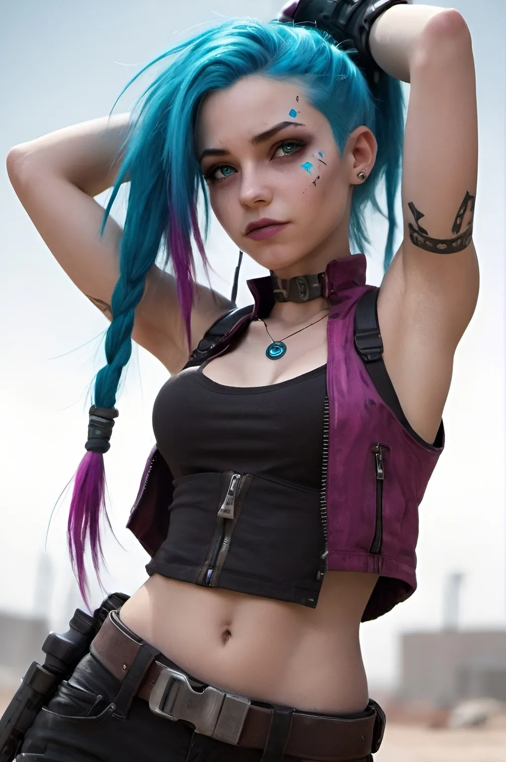 Jinx, from arcane series, entire body, boots, young
