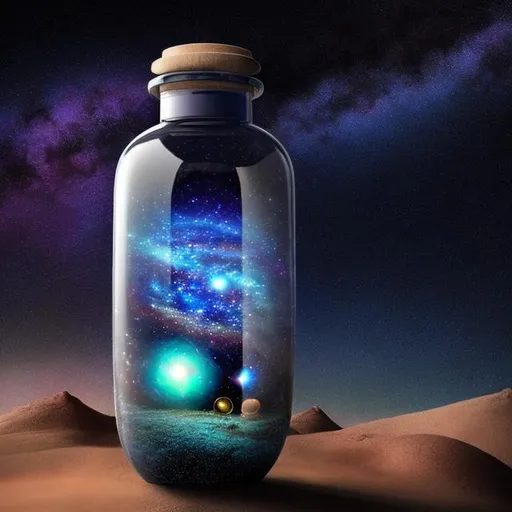 Prompt: Universe in a time bottle