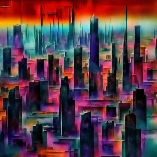 Prompt: Abstracted city