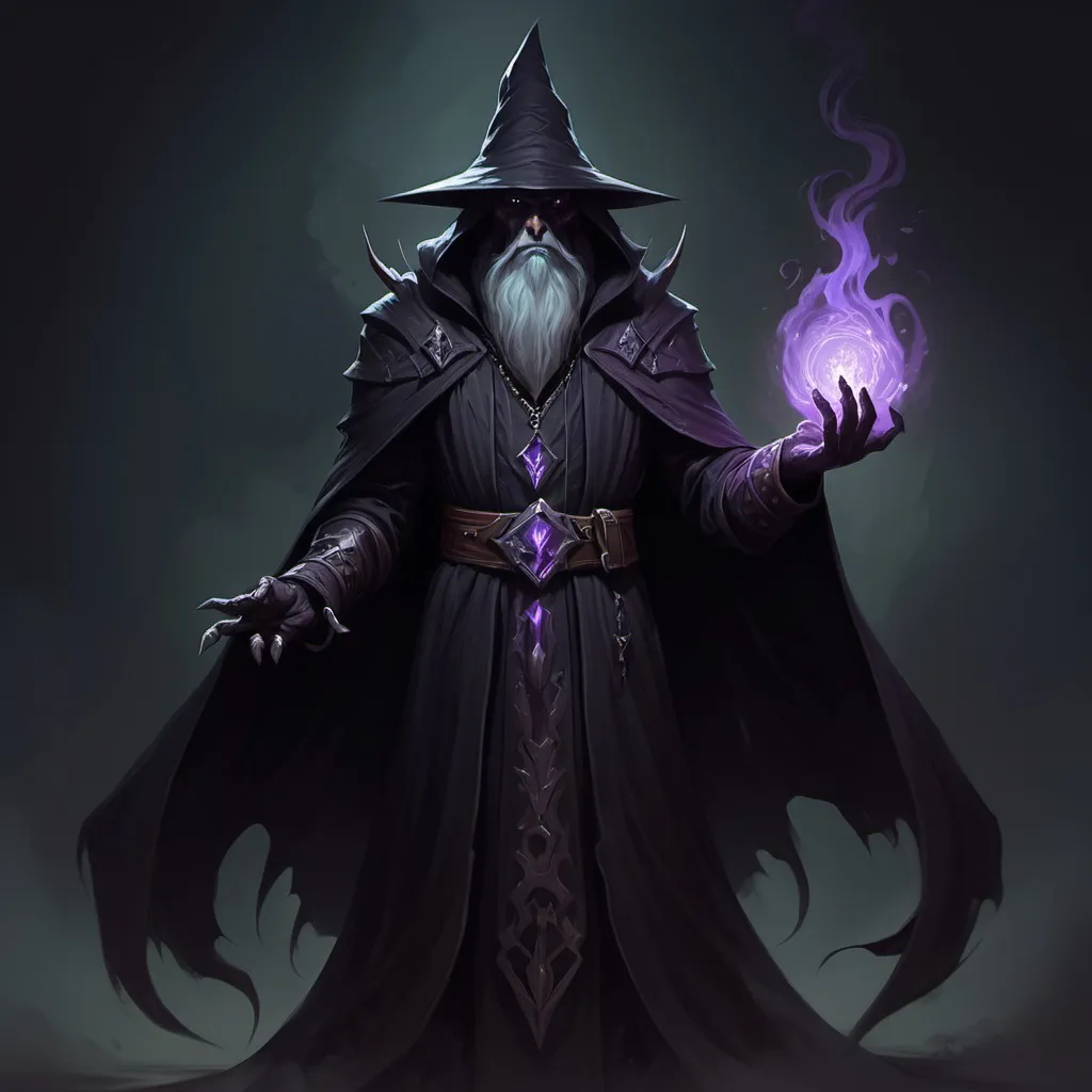 Prompt: DnD themed, The most Powerful Dark Wizard, very shadowy