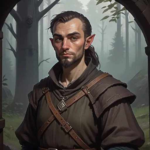 Prompt: village commoner, Dungeons and Dragons Character Art Style, Dark Fantasy Style, D&D character portrait, fantasy art, oil painting, Dark atmosphere