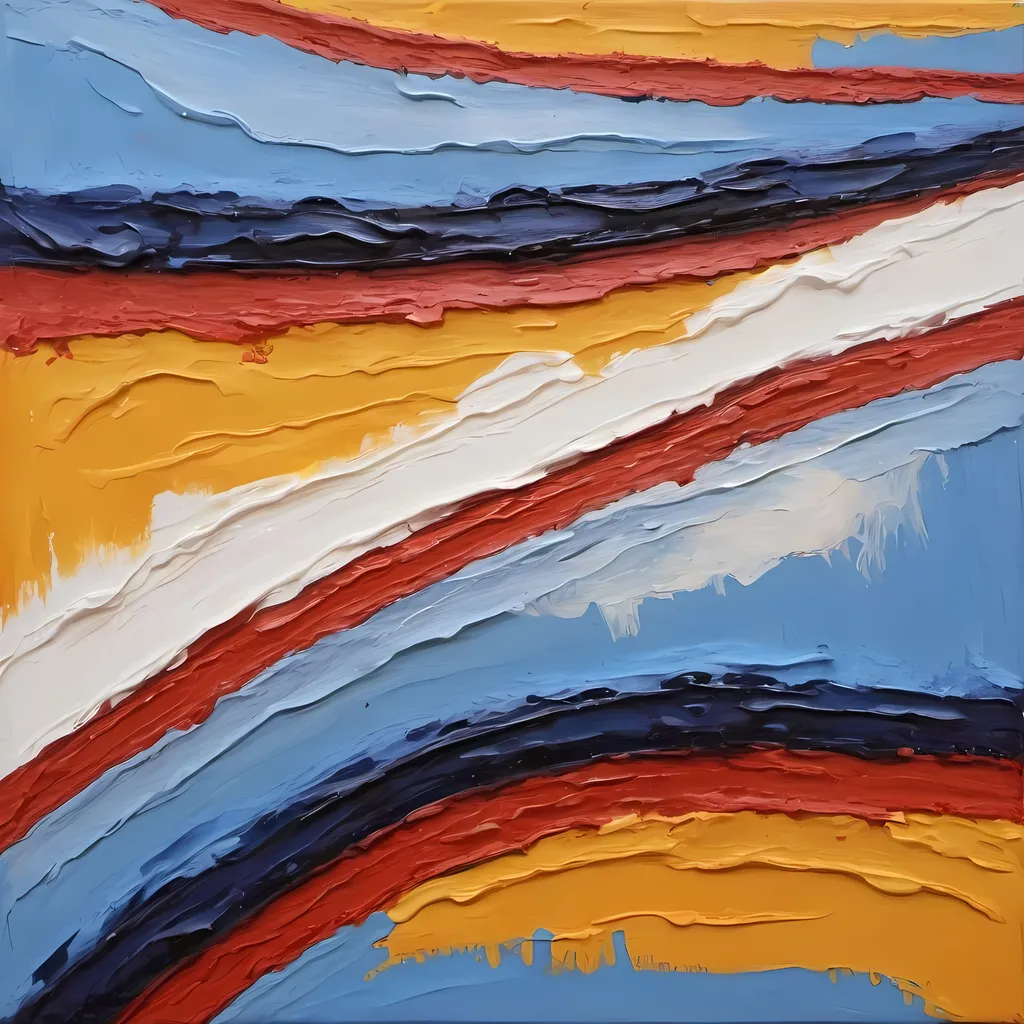 Prompt: thick impasto oil painting of lines, thick bumpy paint strokes