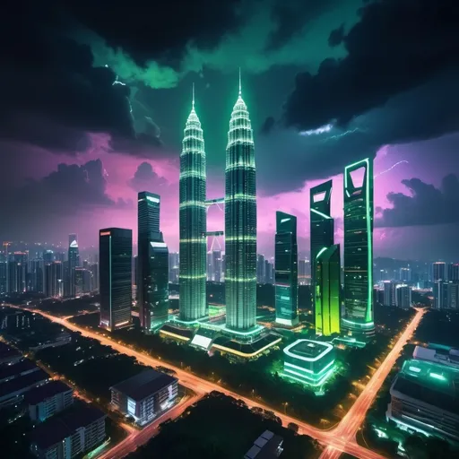 Prompt: kl city skyline futuristic theme
