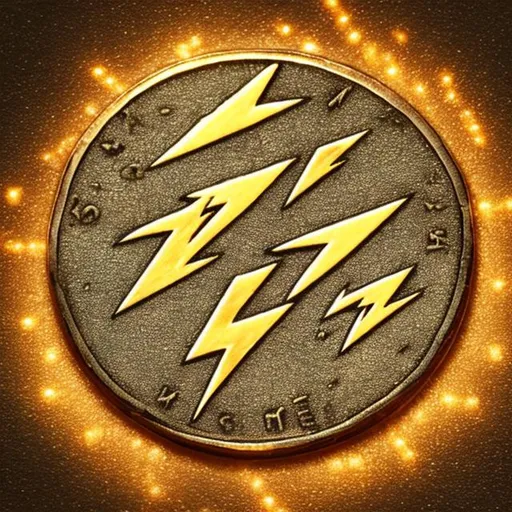 Prompt: Coin with Lightning in the centrer Icon