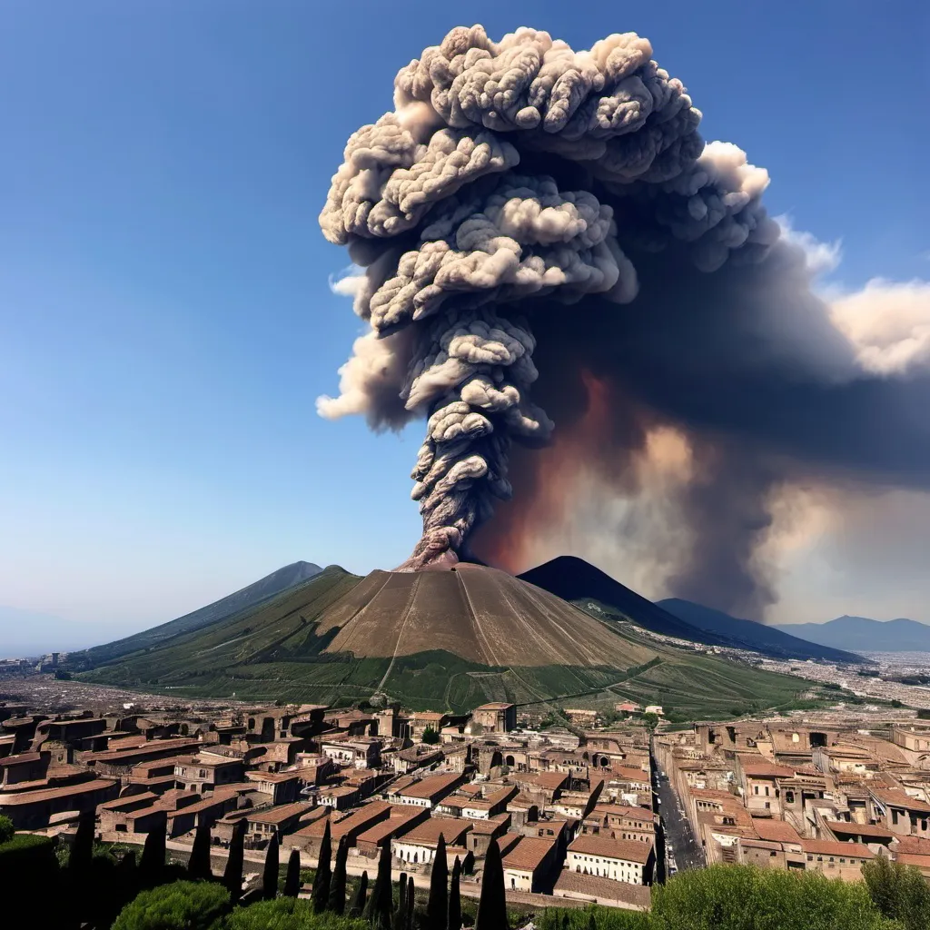 Prompt: Vezuvius Pompei volcano